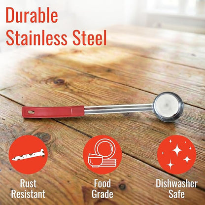 2 Ounce Solid Stainless Steel Portion Control Ladle Spoon for Measuring and Serving; Commercial Grade Serving Scoops [Pack of 2] - Image 4