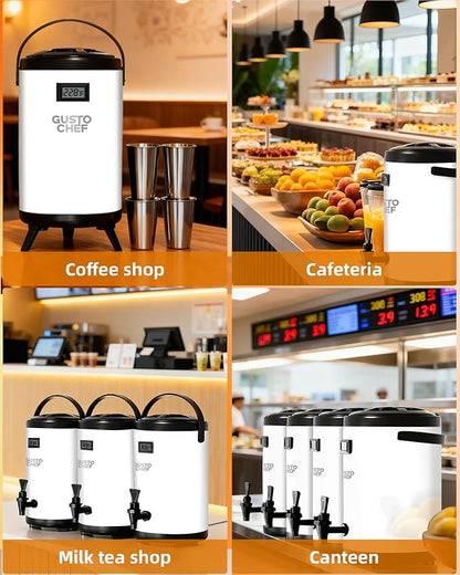 Insulated Beverage Dispenser 3 Gallon,Hot&Cold Drink Dispenser with Spigot,LCD Thermometer,Stainless Steel Triple-Layer Insulation,for Tea Coffee Milk Juice,Party Buffet(Silver, 2 Pack) - Image 8
