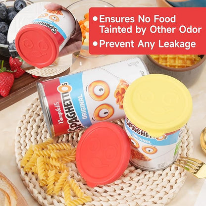2 Packs Silicone Lids Compatible with SpaghettiOs Canned Pasta 15.6 oz and 15.8 oz, Food Sealing Lids for Can, Can Covers for Canned Good, Freezer&Dishwasher Safe (Can NOT Included)