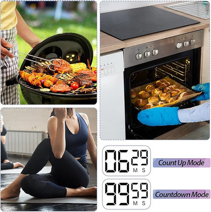 Weewooday 24 Pcs Digital Kitchen Timer Magnetic Timer Bulk On/Off Switch Minute Second Count up Countdown Loud Alarm for Exercise Cook Baking (Classic Color) - Image 2