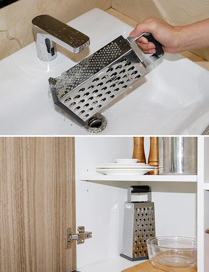 Kaishun Cheese Grater, Box Grater for Cheese Stainless steel Vegetable Slicer Food Shredder 4-sided Convenience for kitchen - Image 7