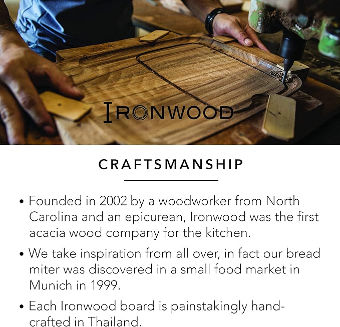 Ironwood Gourmet Oslo End Grain Utility Cutting Board, 14 x 16 Inches, Natural Acacia Wood - Image 5