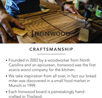 Ironwood Gourmet Oslo End Grain Utility Cutting Board, 14 x 16 Inches, Natural Acacia Wood - Image 5