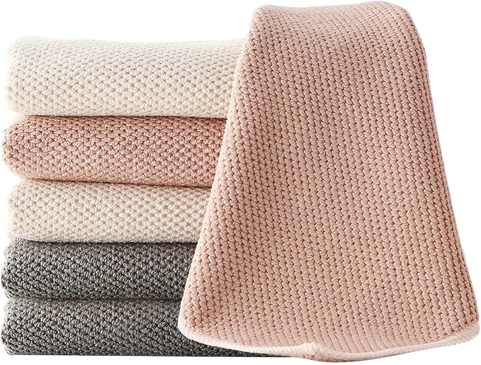 Barista Towel 6 Pack, Extra Thick Microfiber Coffee Cleaning Cloths, Espresso Machine Accessories for Coffee Bar, Steam Wand, Countertop, Milk Frother, 12”x12” by EubooTree