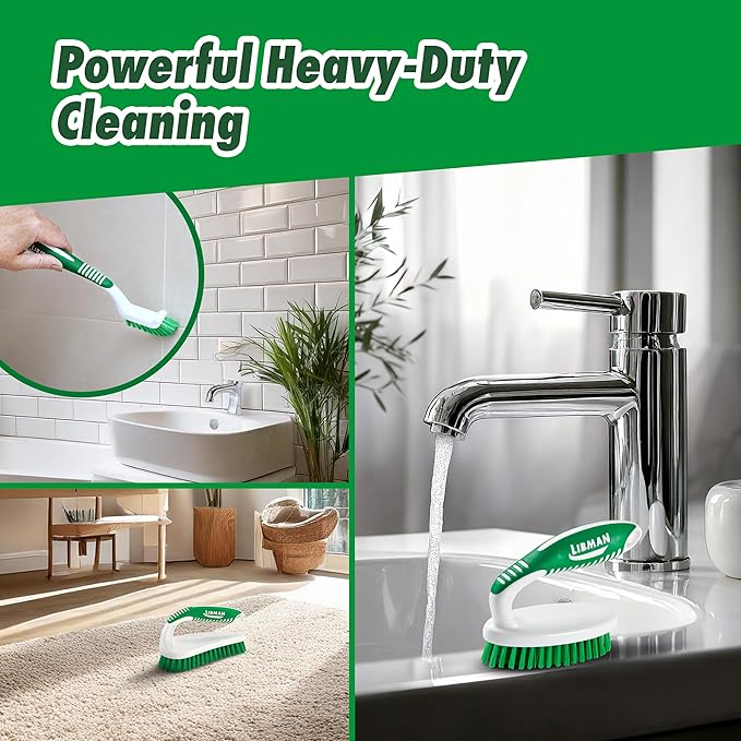 Libman Scrub Brush Kit | Cleaning Brush | Tile & Grout Brush | Small Scrub Brush | Power Scrub Brush | Carpet Brush | Bathroom Scrubber | Boot Scrubber | 3 Different Brushes Included - Image 5