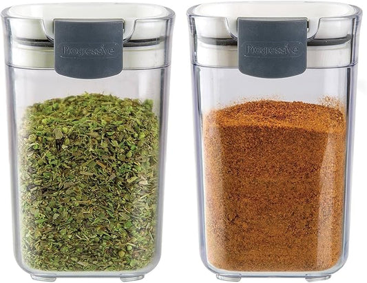 ProKeeper Seasoning & Spice Storage Containers – Airtight, Clear, 2-Pack by ProgressiveInternational
