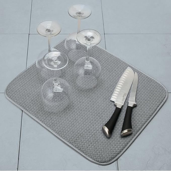 Norpro 18 by 16-Inch Microfiber Dish Drying Mat, Grey (359G), Pack of 1 - Image 3