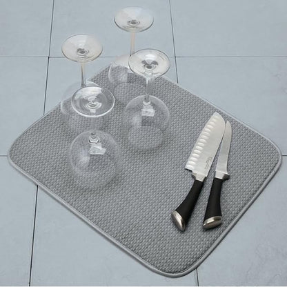 Norpro 18 by 16-Inch Microfiber Dish Drying Mat, Grey (359G), Pack of 1 - Image 3