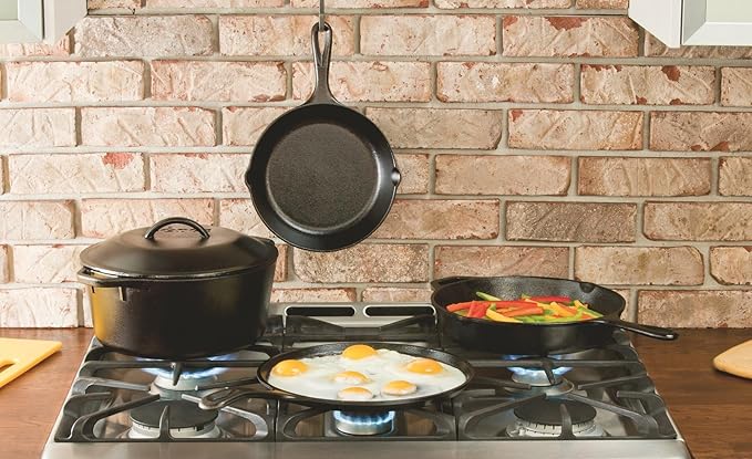 Lodge Cast Iron Dutch Oven - Loop Handle Cooking Vessel - Even Heat Retention - Oven-Safe, Versatile Pot - 7 Quart - Image 6