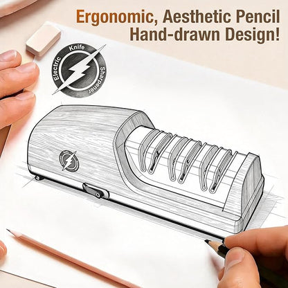 Replaceable Sharpener Electric Knife Sharpener, 3-Stage with 100% Diamond Abrasives & Precision Angle Guides, Kitchen Knife Sharpener with Sharpening and Polishing Function - Image 7
