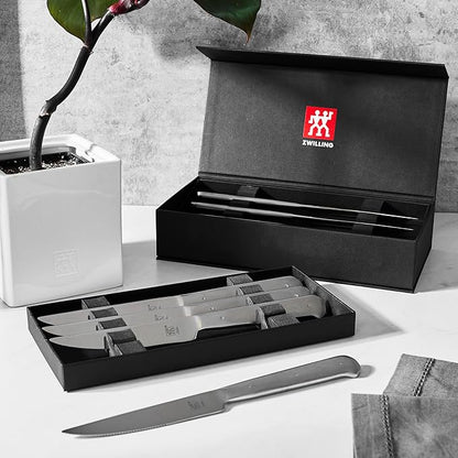 ZWILLING Porterhouse Razor-Sharp Steak Knife Set of 8 with Black Presentation Case, Gift Set