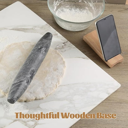 Koville African Natural Grey Marble French Rolling Pin, 12inch Non-Stick Rolling Pin for Baking, Dough Roller for Pasta, Dumpling, Fondant, Pie, Bread, Pizza, Kitchen Baking Tools - Image 6
