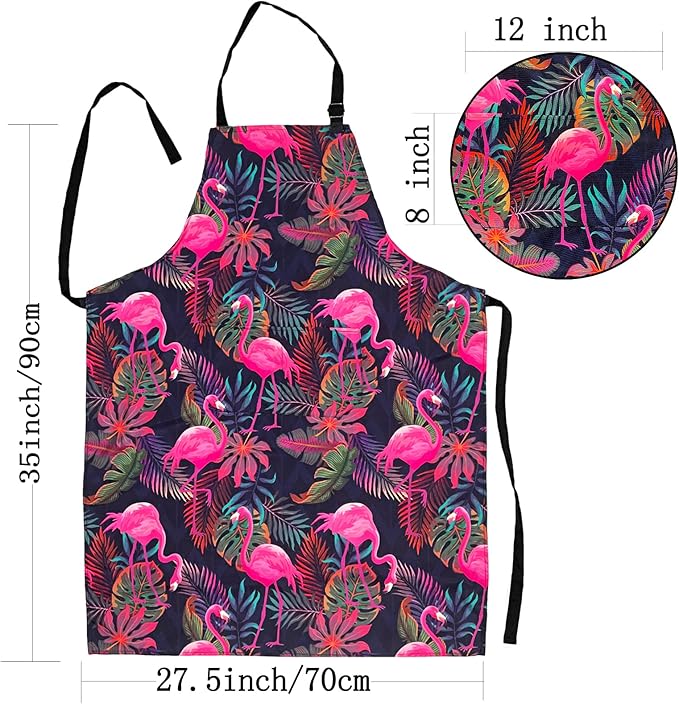Adjustable Waterproof Apron Bib Apron with 2 Pockets Cooking Kitchen Aprons for Women Men Chef