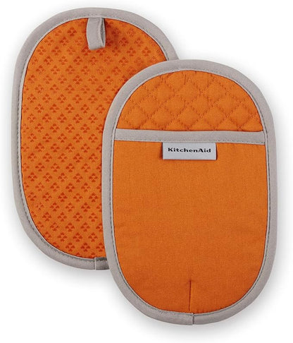 KitchenAid Asteroid Pot Holder 2-Pack Set, Honey Orange, 6.5"x10" by KitchenAid