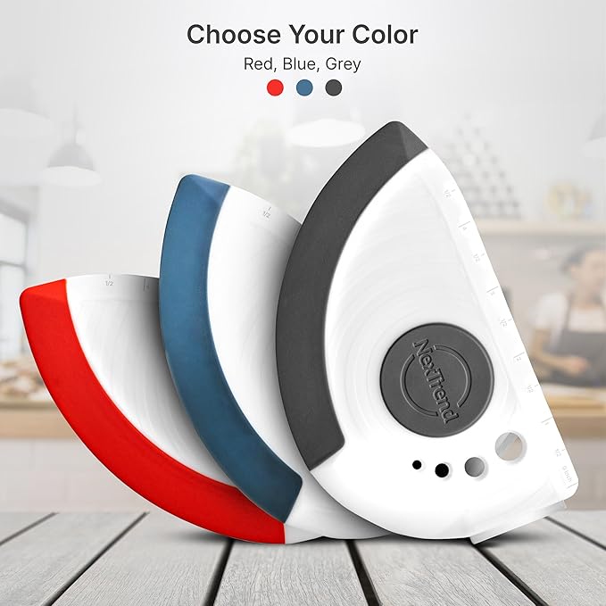 5-in-1 Dough Scraper & Flexible Bowl Scraper by Nextrend, Bread Scraper with Stainless Steel Edge, Ruler & Herb Stripper – BPA Free, Dishwasher Safe - Gray - Image 7