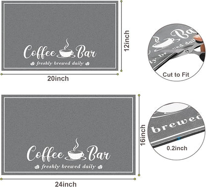 CooRug Absorbent Coffee Mat, Fashion Dish Drying Mat for Kitchen Counter Coffee Bar Accessories Espresso Machine Dish Rack 16" x 24" Dark Grey - Image 6