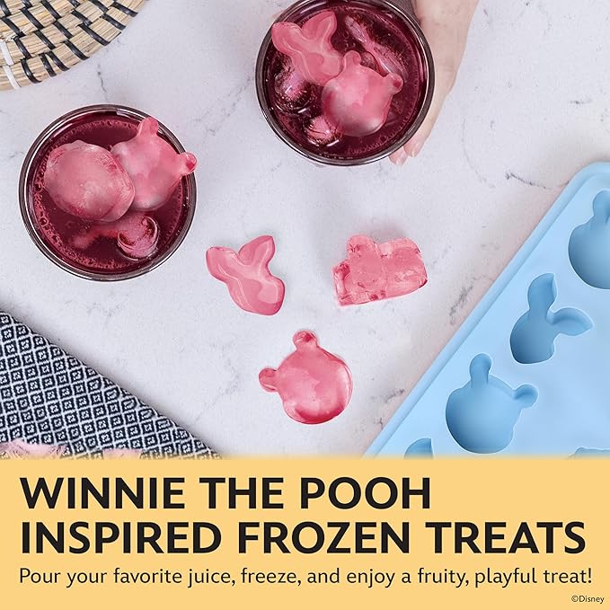 Disney Pooh Silicone Ice Cube Tray – 2 Pack Ice Trays for Freezer with Fun Pooh Ice Molds – Flexible BPA-Free Silicone Molds for Ice, Chocolate, and More