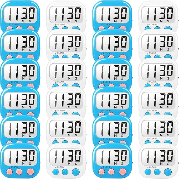 Classroom Timers for Teachers Kids Large Magnetic Digital Timer Teacher Supplies 24 Pack-Blue White by AOUCE