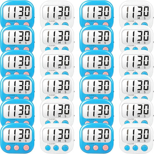 Classroom Timers for Teachers Kids Large Magnetic Digital Timer Teacher Supplies 24 Pack-Blue White by AOUCE