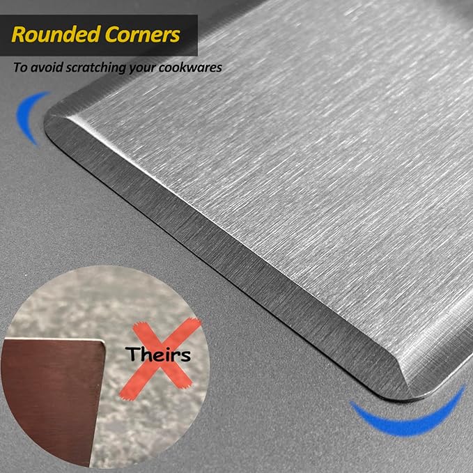 Stainless Steel Metal Spatula, Long Griddle Spatula, Hamburger Smasher Turner Scraper - Pancake Flipper - BBQ Turner and Flat Top Griddle Fliiper - Commercial Grade,3x8 inch - Image 4