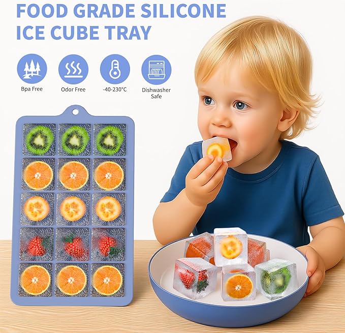 Silicone Ice Cube Tray 3 Pack, HANCELANT Ice Cube Mold, Ice Trays for Freezer with Lid for Whiskey, Baby Food, BPA Free, Easy Release - Image 7