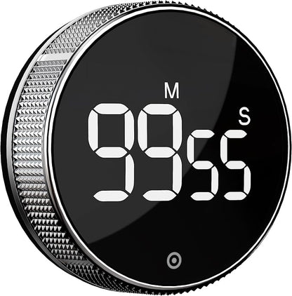 BlueSnail Kitchen Timer with LED Digital Display Smart Efficana for Home Classroom Gym Office, Volume and Brightness Adjustable Productivity Timer (Silvery) by BlueSnail