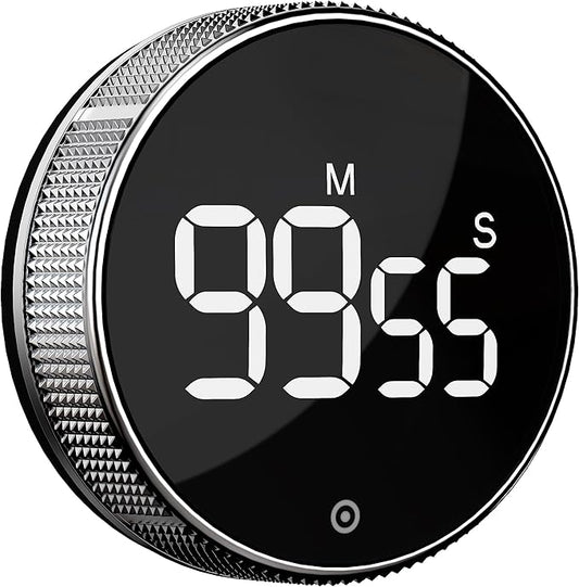 BlueSnail Kitchen Timer with LED Digital Display Smart Efficana for Home Classroom Gym Office, Volume and Brightness Adjustable Productivity Timer (Silvery) by BlueSnail
