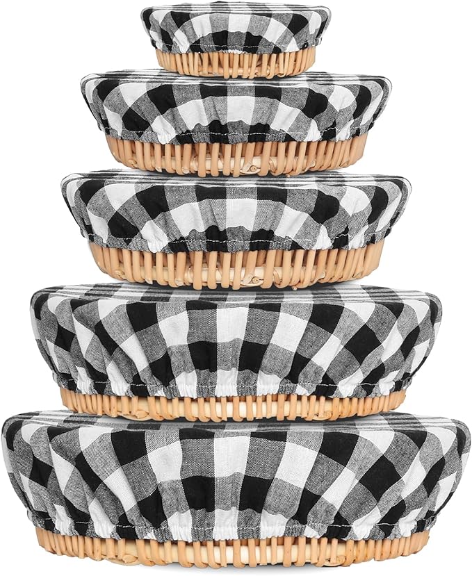 Reusable Bowl Covers, 5 Size Stretch Cloth Bowl Covers for Bread Proofing, cloth Fabric bowl Cover for Food Fruits Leftover (P)