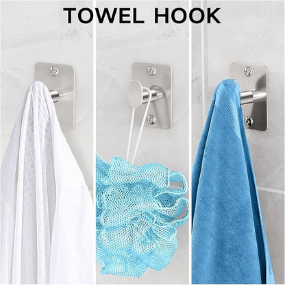 Brushed Nickel Bathroom Accessories Set, KLJKPA 4 Pieces Bathroom Hardware Set, 24 inch Towel Bar, Towel Racks for Bathroom, Robe Towel Hooks, Toilet Paper Holder Wall Mounted - Image 5