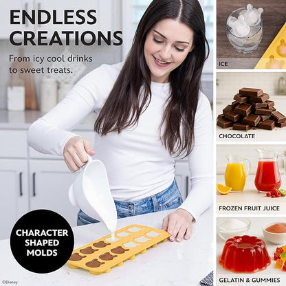 Disney Pooh Silicone Ice Cube Tray – 2 Pack Ice Trays for Freezer with Fun Pooh Ice Molds – Flexible BPA-Free Silicone Molds for Ice, Chocolate, and More