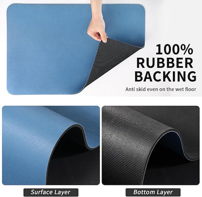 HotLive Dish Drying Mat for Kitchen Counter, Heat Resistant Drainer Mats with Non-slip Rubber Backed, Hide Stain Kitchen Super Absorbent Draining Mat, Easy to Clean Dish Rack Pad, Blue 18"x32" - Image 5