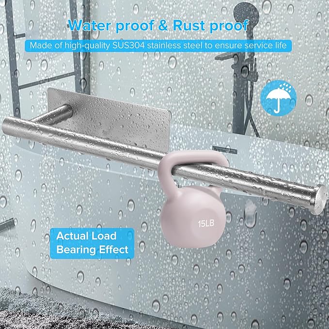 2nd Gen Paper Towel Holder Under Cabinet No Drilling, [More Sturdy] Self Adhesive or Drilling Paper Towel Holder Wall Mount for Kitchen, RV, [Fit Mega Paper Towel Roll] SUS304 Stainless Steel - Image 6