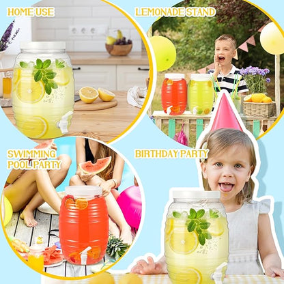 Honeydak 1 Pcs 2.7 Gallon Plastic Beverage Dispenser with Spigot Clear Extra Large Plastic Beverage Dispenser Summer Drink Holder with Tap for Party Lemonade Cold Water Beer