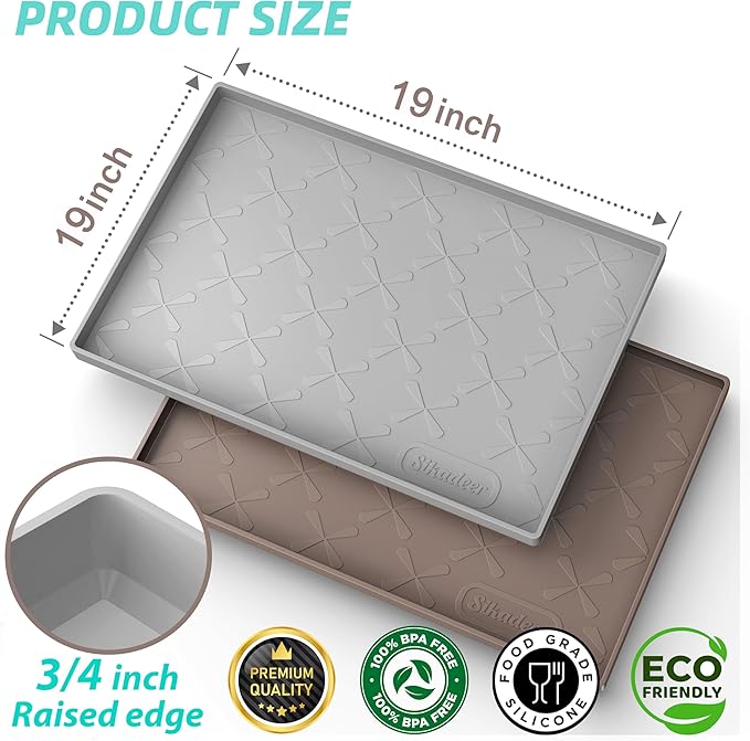 SIKADEER 19" x 19" Under Sink Mat Waterproof, Silicone Mat Kitchen Drawer Shelf and Cabinet Liner, Sink Protector for Kitchen Organizers and Storage, Boot Tray Pet Food Mats - Image 3