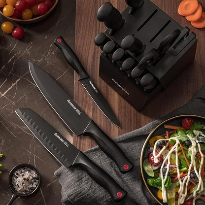 Knife Set, Astercook 15 Pieces Knife Sets for Kitchen with Block, Dishwasher Safe Kitchen Knife Set with Built in Sharpener Block, German Stainless Steel Knife Block Set, Mothers Day Gifts for Women - Image 7
