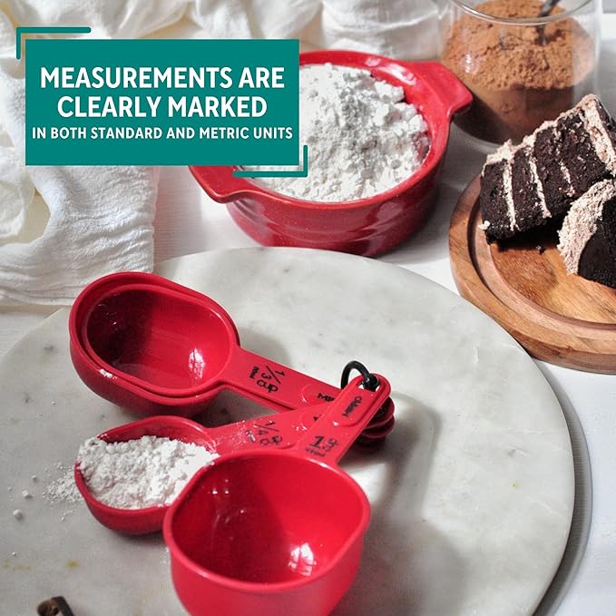 MIRRO 4pc Nested Measuring Cups Set, Red (Pack of 4) - Image 4