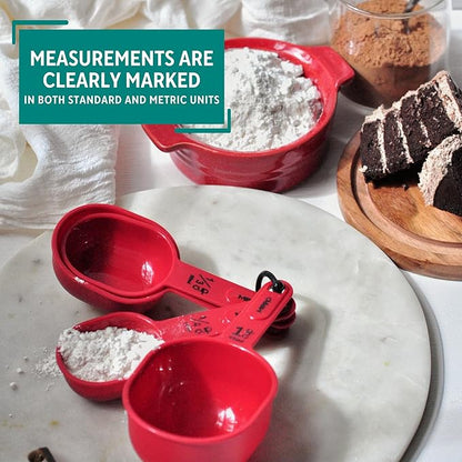MIRRO 4pc Nested Measuring Cups Set, Red - Image 4