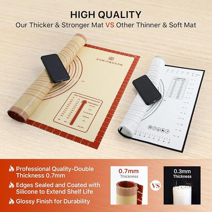 Silicone Baking Mat,28" x 20" Extra Thick Large Non Stick Sheet Mat with Measurement Non-slip Dough Rolling Mat,Reusable Food Grade Silicone Counter Mat for Making Cookies,Macarons,Bread and Pastry - Image 4