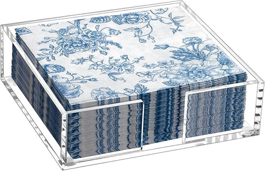 Kordory Acrylic Napkin Holder for Table, Clear Plastic Flat Napkin Holder, Modern Square Paper Napkin Holders for Kitchen, Dinner Table Guest Napkins Holder for Home, Hotel, Restaurant, Bar