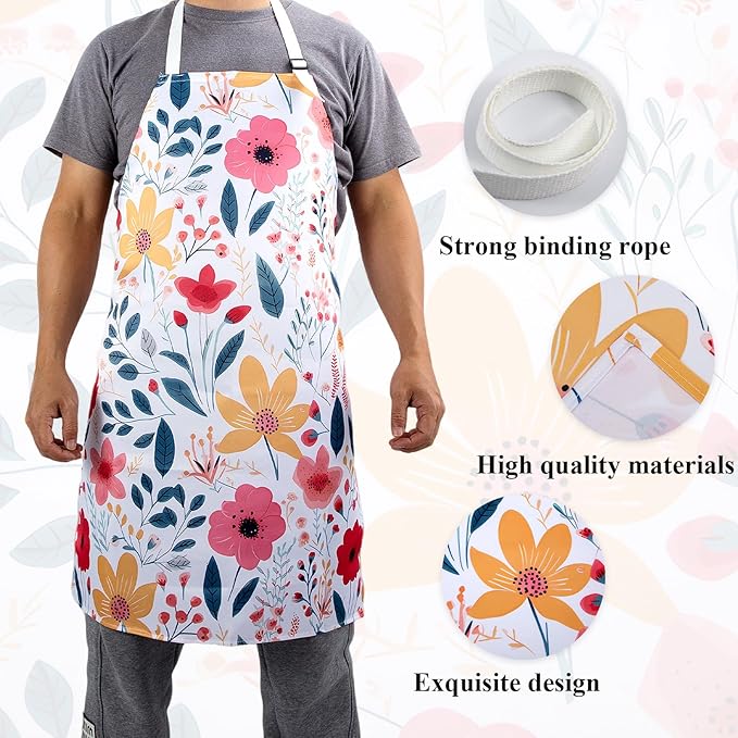 6 Pcs Kitchen Stuff Accessories,Kitchen Oven Mitts and Pot Holders Sets with Microfiber Kitchen Towel and Cooking Kitchen Aprons for Women,Gifts for Women