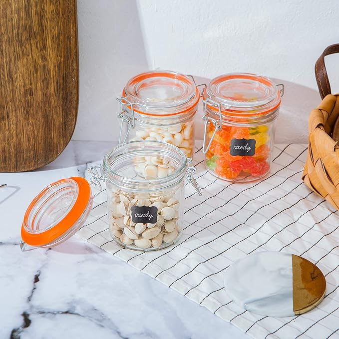 Glass Jars With Airtight Lids, Mason Jars 8 oz,Glass Jar With Leak Proof Rubber Gasket 250ml,Storage Jars With Hinged Lid for Home and Kitchen,12 Pack - Image 7