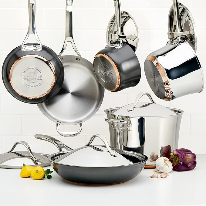Anolon Stainless Steel & Hard Anodized Aluminum, Cookware Set (11 Piece) - Image 9