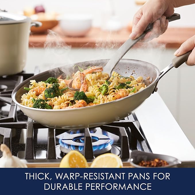 Rachael Ray Cook + Create Nonstick Frying Pan/Skillet, 12.5 Inch - Almond - Image 4
