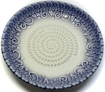 BonCera, All-in-one Premium Ceramic Garlic Grater Plate 4-Piece Set - Purple Embossed Design and Style - For Garlic, Ginger, Chocolate, and more! - Comes with 5.25" Plate, Peeler, Brush, and Stand - Image 6