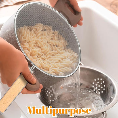 8.3Inch Grease Splatter Screen, Stainless Steel Grease Splatters Guard with Wood Handle Hot Oil Splash Protector Splatter Screen for Frying Pan Kitchen Cooking Gadgets Supplies - Image 7