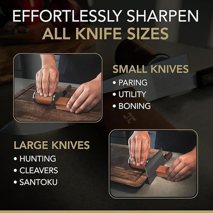 Rolling Knife Sharpener Kit – 3-Stage 400/1000/3000 Grit Discs – 15° & 20° Magnetic Angles – Replaceable Diamond & Ceramic Discs – Professional Kitchen & Chef Knife Sharpening System - Image 3