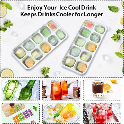 DOQAUS Ice Cube Tray with Lids - 4 Pack Stackable Silicone Ice Trays for Freezer, BPA & LFGB Safe, Easy Release for Kitchen, RV, Cocktail, Coffee, Soup & Food - Image 6