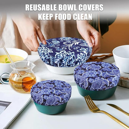 wegreeco Elastic Reusable Bowl Covers for Bread Proofing, Fabric Cloth Sourdough Bowl Covers for Proofing - Set of 6, Paisley
