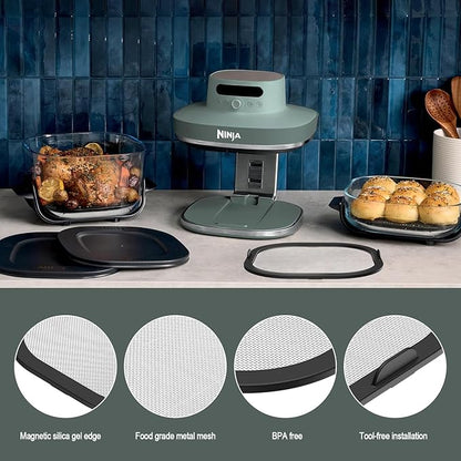 Stainless Steel Splatter Shield for Ninja Crispi Pro Air Fryer AS101CY AS101LG AS101DG, Magnetic Splatter Screen for Ninja Crispi Pro Accessories Reusable Air Fryer Replacement Parts (Pack of 1)