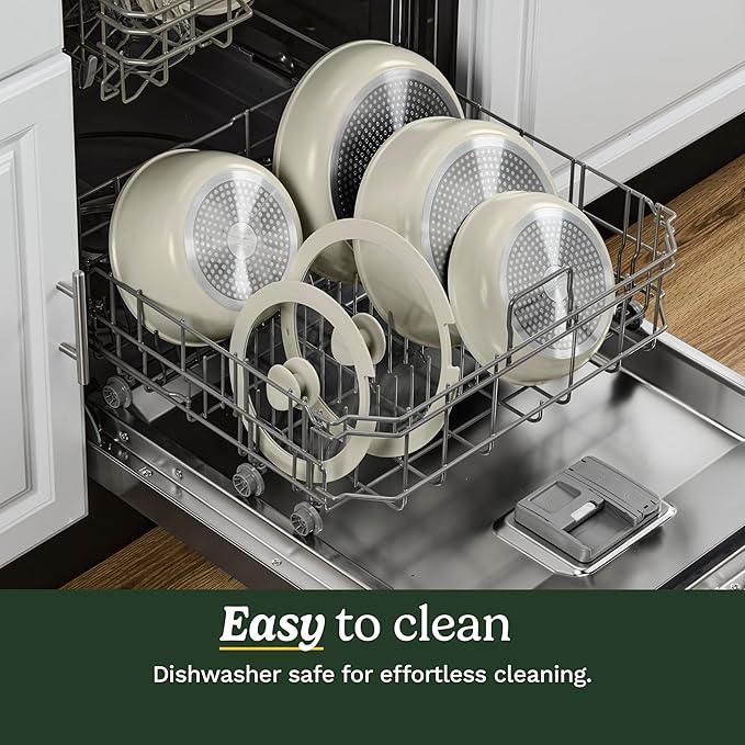 Cuisinart 13-Pc ClickSmart Nonstick Detachable Handle Ceramic Cookware, Pots and Pans Set, Stackable Space-Saving Design, Compatible with All Stovetops, Induction & Oven Safe, PURELYCERAMIC - Image 9
